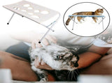 Foldable Pet Grooming Hammock with Leg Holes, Anti-Scratch Mesh Bathing Station for Cats and Small V1107-CS-CWMRTH