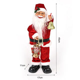 Electric Musical Santa Claus Figurine, About 45cm Tall with Music, Creative Standing Doll, Full of V1232-SDLR-DCK-001