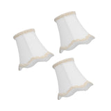 3Pcs Fabric Lamp Shade E14 Clip On Wall Lamp Candle Chandelier Lampshade Interior Decoration White V1294-YM0901-3119210187411