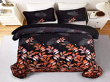 Black and Red Leaves Quilted Bedspread & Pillowcase Set V745-MAC080600Q13U