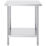 Stainless Steel Prep Table, 24 x 30 x 34 Inch, Heavy Duty Metal Worktable with 3 Adjustable Height V952-CFBXGGZTLCWJX36QKV0