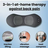 Dark Grey 3-in-1 Heated Back Stretcher with Vibration Massage & Traction Lift Memory Foam Lumbar V888-ELOSUNG36543