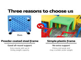 Keezi 5PCS Kids Table and Chairs Set Children Study Desk Furniture Plastic 4 Chairs KPF-TBCH-BU-5PC