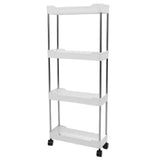 Slim Rolling Storage Cart 4 Tier Bathroom Organizer Mobile Shelving Unit Utility Cart Tower Rack for V1294-YM0901-3117240164211