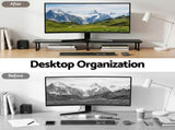 Artiss Dual Monitor Stand 100cm Riser Large Laptop Stand Desk Organiser Black DR-STB-111-03