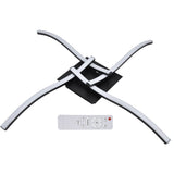 LED Ceiling Light Wavy Shape 3 Color Dimming Wrought Iron Ceiling Fixture with Remote Control Black V1294-YM0715-3119210249411