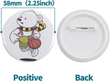 200 Sets 58mm Blank Pin Back Buttons Parts for Button Maker Machine 58mm, Round Badge V1258-DP02-C-1338