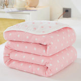100% Cotton 6-Layer Gauze Summer Blanket & Towel Blanket - Ultra Soft & Breathable Reversible Quilt, V888-ELOSUNG55383-3