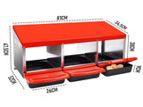 Chicken Hen Coop Hutch Nesting Box 3-Hole Roll Away Metal Design 52x47.5x81cm Durable Indoor Outdoor V985-NESTINGBOX