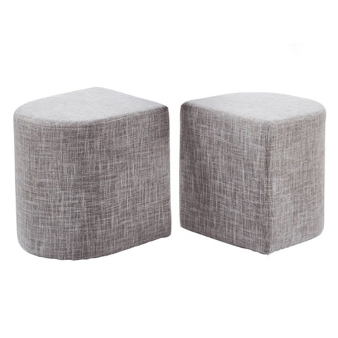 2X Ottoman Stool Linen Fabric Footstool Foot Rest Pouffe Pouf Seat - Dark Grey V274-FT-GQSST03-GY2