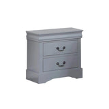 5 Pieces Bedroom Suite in Solid Wood & MDF King Size Grey Colour Bed, Bedside Table, Dresser & V43-BDS-SPNC-5PC-TBY-DRS-K