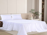 Dreamz 4pcs Double Size 100% Bamboo Bed Sheet Set in White Colour BED1016-D-WH