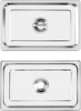 Full Size Stainless Steel Steam Table Pan Cover with Handle - Set of 2, Durable Lid for Steam Pans V1258-DP02-C-2169