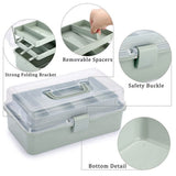 3-Layer Plastic Dividing Storage Box Craft Organizer and Storage with Adjustable Spacers Portable V1369-AZ3-W-08362