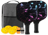 Paddle, Fiberglass Pickleball Set with 2 Pickleball Paddles, 4 Pickleball Balls, 1 Portable Carry V1369-AZ3-W-11824