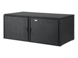 Gardeon Outdoor Storage Cabinet Box Deck Wicker Shelf Chest Garden Shed Tools Black OSC-CABI-RAT-2L-BK