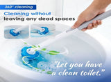 Toilet Brush Cleaning Kit, 360&deg Deep Cleaning, Ergonomic Extended Handle, Automatically Lid Opening V1369-AZ3-W-12284