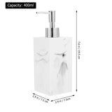 Refillable Marble Pattern Soap Dispenser with Pump for Shampoo Conditioner and Lotion in White V1366-AZ2-W-17266