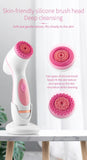 Blue Waterproof Facial Cleansing Spin Brush Set - Rechargeable with 3 Heads & Charging Stand V888-ELOSUNG26213