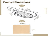 12PCS French Fries Baskets Set, Black Iron Serving Basket with Handle, Oval Mesh Food Presentation V1192-AZ-W-18409