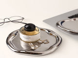 Silver Plated Ceramic Tray Set Minimalist Luxury Decorative Organizer for V1107-CS-DYTCSNP