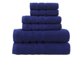 Blue Luxury Cotton Towel Set - 6-Piece Ultra-Soft Bath, Hand, and Washcloth Set V888-ELOSUNG15840