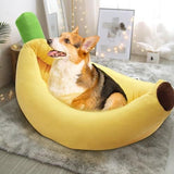 Banana Bed, Banana Shaped Pet Bed for Cats & Small Dogs - Cozy Cave Design with Machine Washable V1107-135-98944-GRN-SMALL