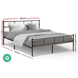 Artiss Bed Frame Queen Metal Bed Frames SOL MBED-C-SOL-Q-BK