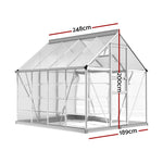 Greenfingers Greenhouse 2.48x1.89x2M Aluminium Polycarbonate Green House Garden Shed GH-ALU-C-248X189X200-N-AB