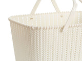 Imitation Rattan Woven Basket Plastic Handheld Fruit Storage Basket Beige for Home V1294-YM0901-3117240204111