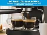 Pronti Breakfast Set with Rose Gold Kettle & Toaster with 1.2L Espresso Machine - Black KT-TS-850D-BK