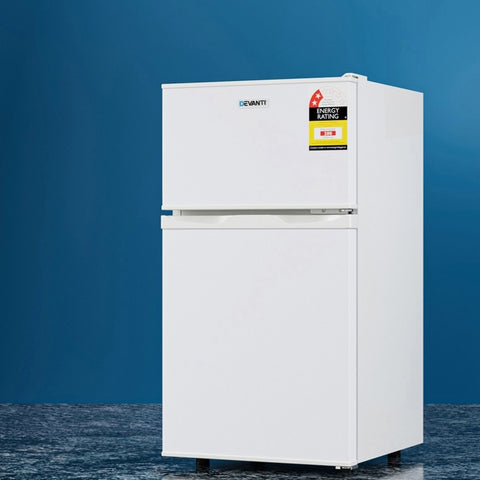 Devanti 85L Bar Fridge Mini Freezer Refrigerator White BF-F-D-90L-WH