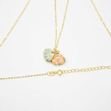 Gift Box - Aroma Necklace 925 Silver, Gold coated - Green Shell Paradise Peach Purify Oil V760-GBAJ - 11