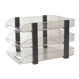 Desk File Letter Tray Layered Classified Documents Rack Acrylic Office Storage Rack Dark Black 3 V1294-YM0626-3117220312912