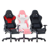 7 RGB Lights Bluetooth Speaker Gaming Chair Ergonomic Racing chair 165&deg; Reclining Gaming Seat 4D V255-GCHAIR-34-PWHITE