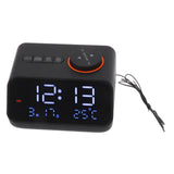 Alarm Clock Radio LED Digital Alarm Clock with FM Radio Music Temperature Humidity Display for Home V1294-YM0703-3115230036911