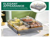 Divided Serving Tray with Lid Fruit Dish Snack Organizer Baby Grey V1369-AZ3-W-18406