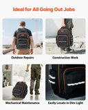 Rolling Tool Backpack, 110 lbs Load Capacity, 45 Pockets Heavy Duty Roller Tool Bag on Wheels, V952-GLGJBB14YC168FJ9Q001V0