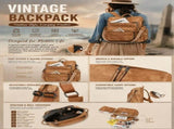 Yellow Apricot Textured Ladies Backpack Set Vintage Large Capacity Shoulder Pack V1221-XM-LB641-GM49