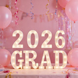 Graduation Decorations LED Light Up Letters Sign 2026, Long Marquee Party Decor for Kindergarten V1366-AZ2-W-16663