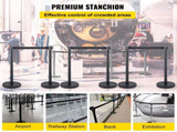Crowd Control Stanchion, Set of 6 Pieces Stanchion Set, Stanchion Set with 6.6 ft/2 m Black V952-GLZHSHDJTZGT6K2UKV0