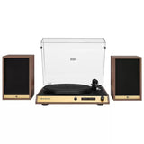 Vinyl Record Shelf Turntable with Speakers, Walnut Finish LSB-69015