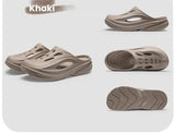 Men's Summer EVA Crocs with 3 Color Options - Breathable, Non-Slip, Comfortable Beach & Casual V1132-NSTTX2-KHAKI-44.5-45