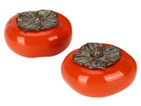 2pcs Tea Storage Pot Ceramics Persimmon Coffee Nut Sealed Containers Kitchen Decoration V1294-YM0901-3117210010111