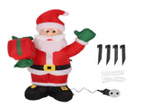 Christmas Inflatable Decoration 4FT Polyester Fiber Blow Up Father Christmas Holding A Gift for Xmas V1294-YM0901-3115230113411