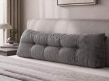 Giselle Headboard Pillow for Sitting in Bed, Upgraded Shredded Foam Reading Wedge Cushion for Lumbar HBP-WAVBTN-COR-GY-D