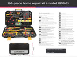 168-Piece Ultimate Hand Tool Kit - Comprehensive Household & Auto Repair Set with Socket Wrenches, V888-ELOSUNG34470