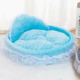 Princess Pet Bed with Bows Ruffled Lace Design Soft and Beautiful Dog Sofa Detachable Cushion V1370-AZ4-12857