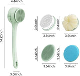 Electric Shower Body Scrubber Brush with 4 Heads, IPX5 Waterproof Rechargeable Back Cleaner for V1107-CS-DDXZSL