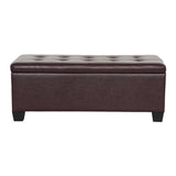 Artiss Storage Ottoman Blanket Box 97cm Leather Brown OTM-L2-BR